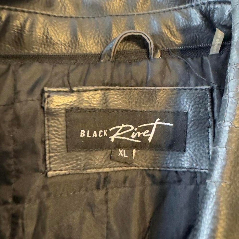 Vintage black zip up biker jacket - Picture 2 of 5